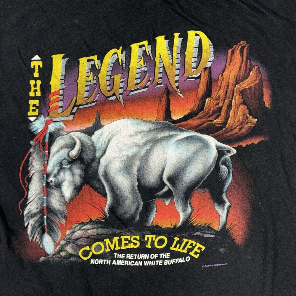 Vtg Sunrise Sportswear Shirt Large The Legend Comes To Life American Buffalo 90s